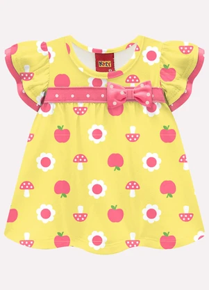 Kyly - Conjunto Infantil Menina Estampada Amarelo - KYLY