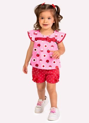 Kyly - Conjunto Infantil Menina Estampada Rosa - KYLY