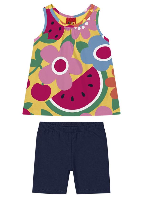 Kyly - Conjunto Infantil Menina Estampado Amarelo