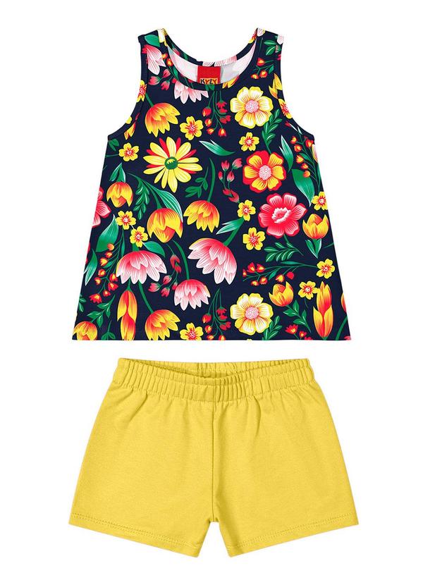 Kyly - Conjunto Infantil Menina Estampado Amarelo