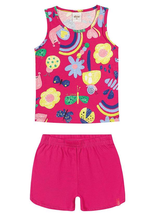 Elian - Conjunto Infantil Menina Estampado Animais Rosa