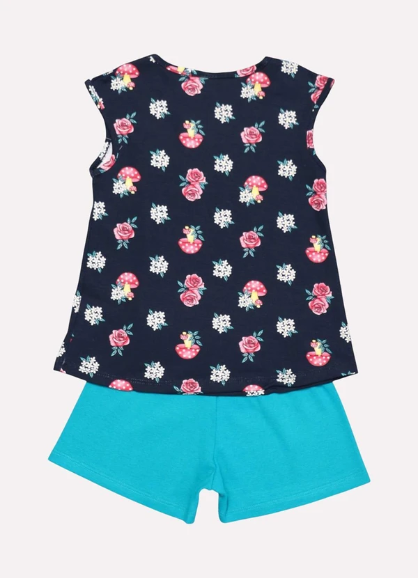 Kyly - Conjunto Infantil Menina Estampado Azul Marinho 3