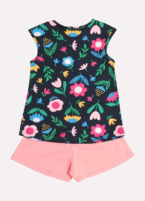Kyly - Conjunto Infantil Menina Estampado Azul Marinho 3