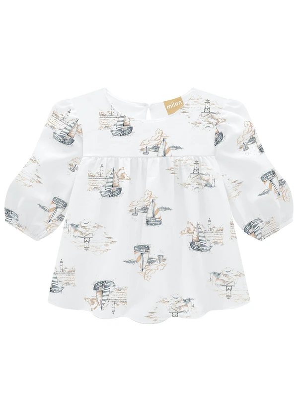 Milon - Conjunto Infantil Menina Estampado Azul 3