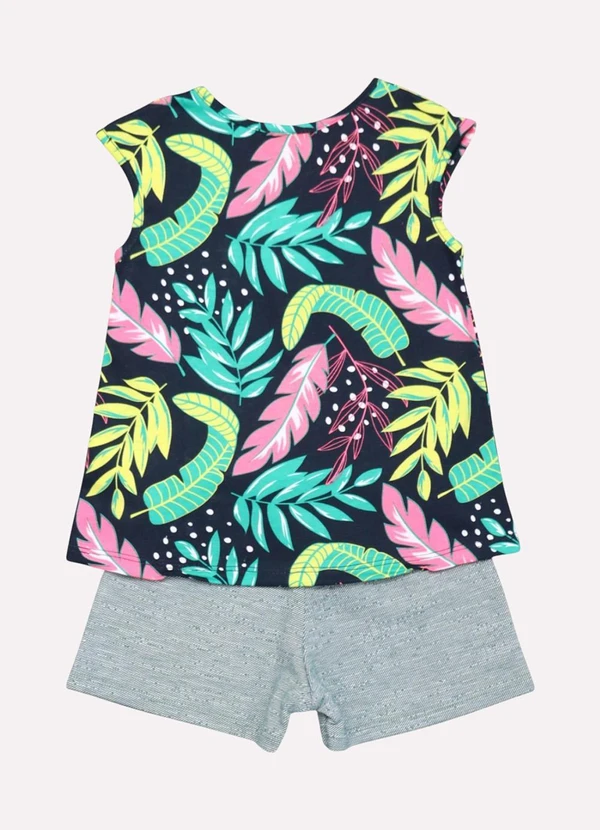 Kyly - Conjunto Infantil Menina Estampado Azul 3