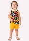 Kyly - Conjunto Infantil Menina Estampado Amarelo - variação: Azul