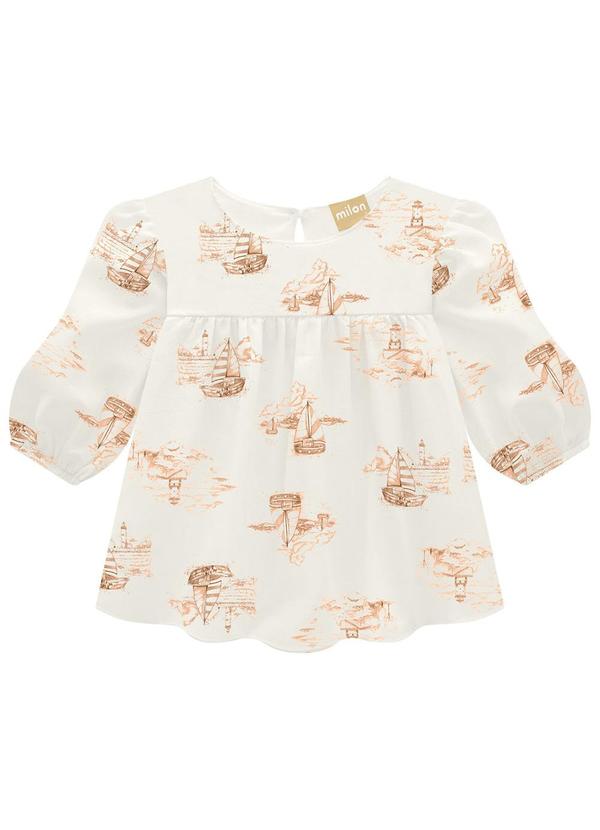 Milon - Conjunto Infantil Menina Estampado Bege 2