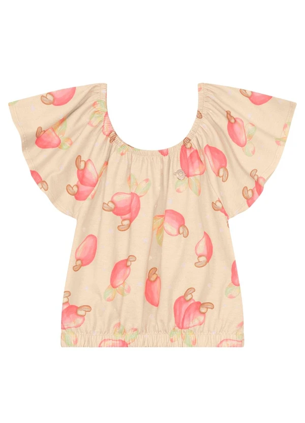 Brandili - Conjunto Infantil Menina Estampado Bege 3