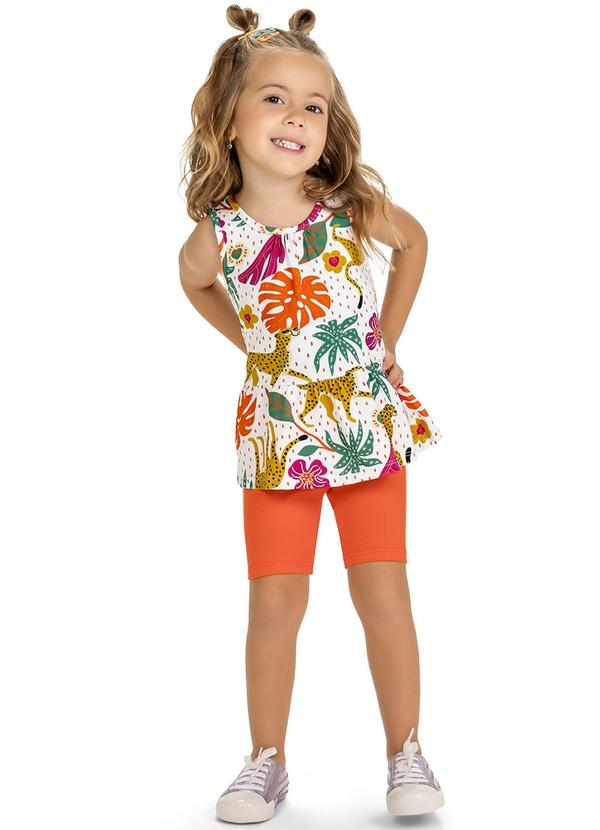 Kyly - Conjunto Infantil Menina Estampado Branco 1