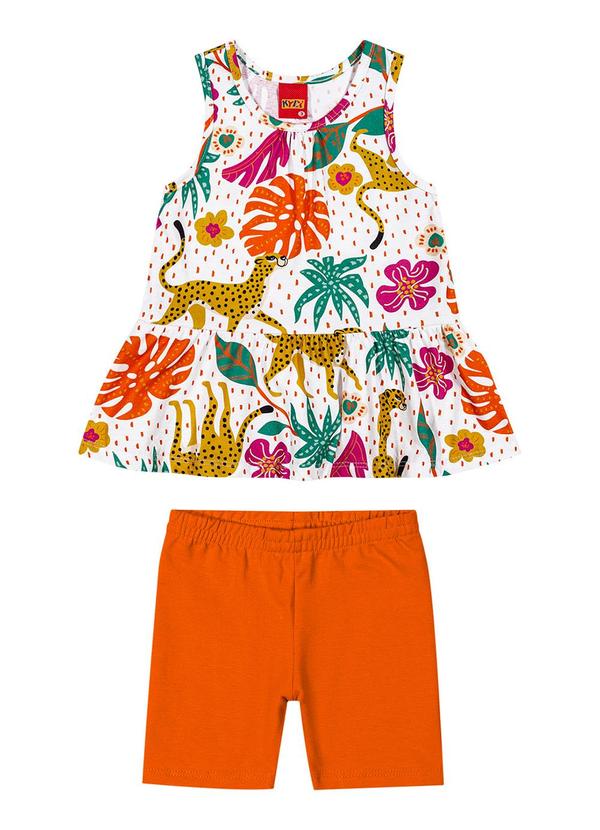 Kyly - Conjunto Infantil Menina Estampado Branco 2