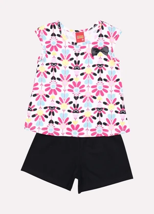 Kyly - Conjunto Infantil Menina Estampado Branco - KYLY