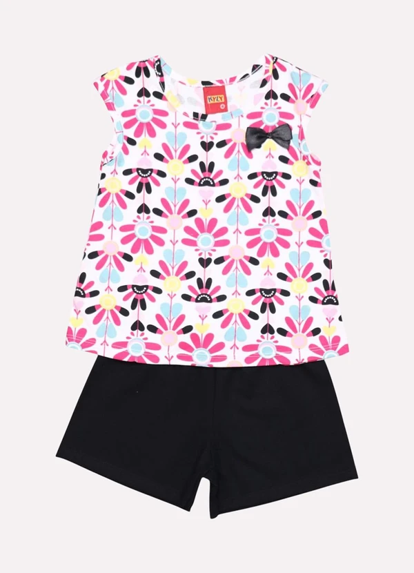 Kyly - Conjunto Infantil Menina Estampado Branco 2
