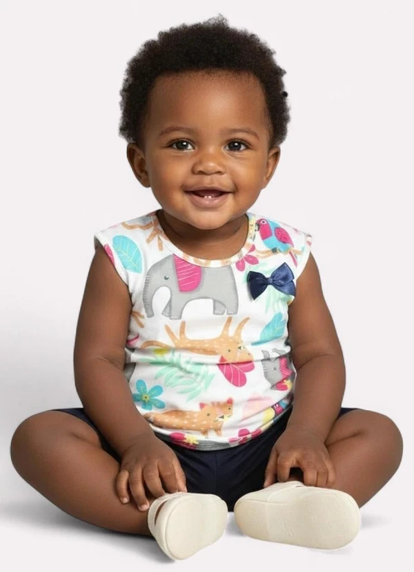 Kyly - Conjunto Infantil Menina Estampado Branco 2