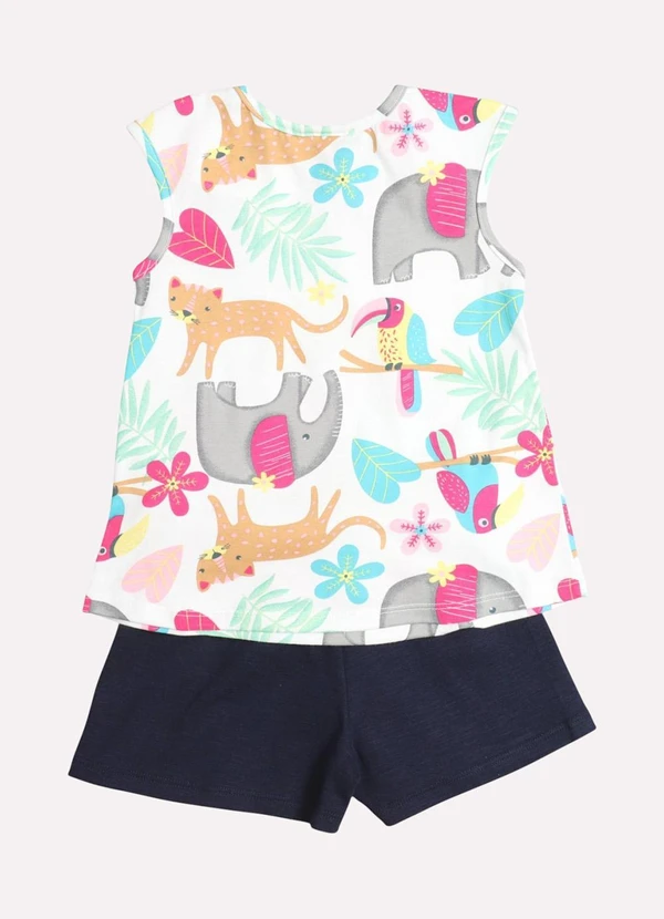 Kyly - Conjunto Infantil Menina Estampado Branco 3