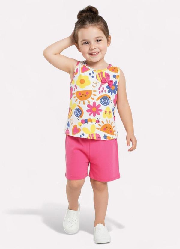 Kyly - Conjunto Infantil Menina Estampado Branco 1