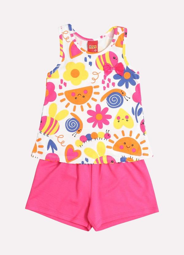 Kyly - Conjunto Infantil Menina Estampado Branco 2