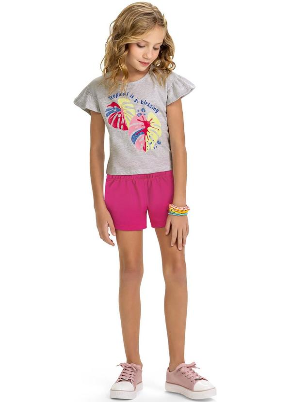 Kyly - Conjunto Infantil Menina Estampado Cinza