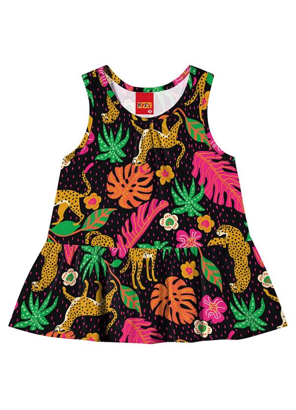 Kyly - Conjunto Infantil Menina Estampado Preto 2