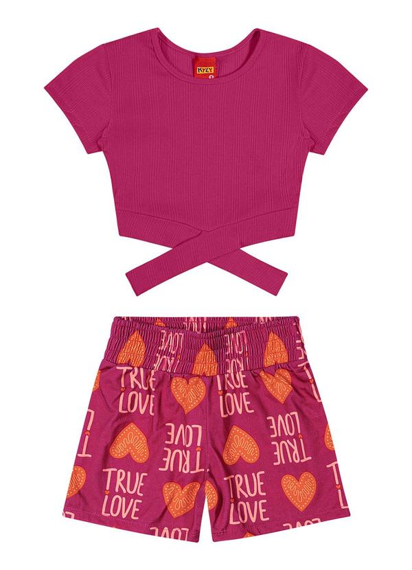 Kyly - Conjunto Infantil Menina Estampado Rosa