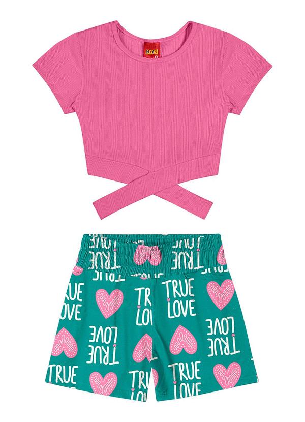 Kyly - Conjunto Infantil Menina Estampado Rosa
