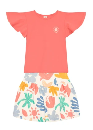 Brandili - Conjunto Infantil Menina Estampado Rosa - BRANDILI