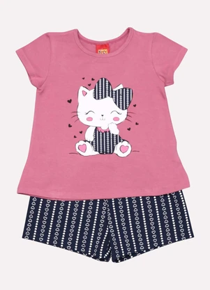 Kyly - Conjunto Infantil Menina Estampado Rosa - KYLY
