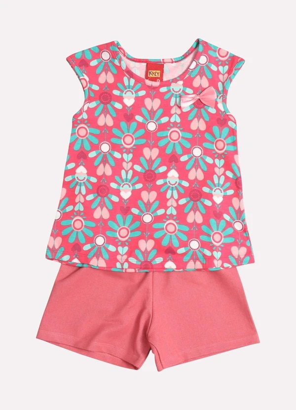 Kyly - Conjunto Infantil Menina Estampado Rosa 1