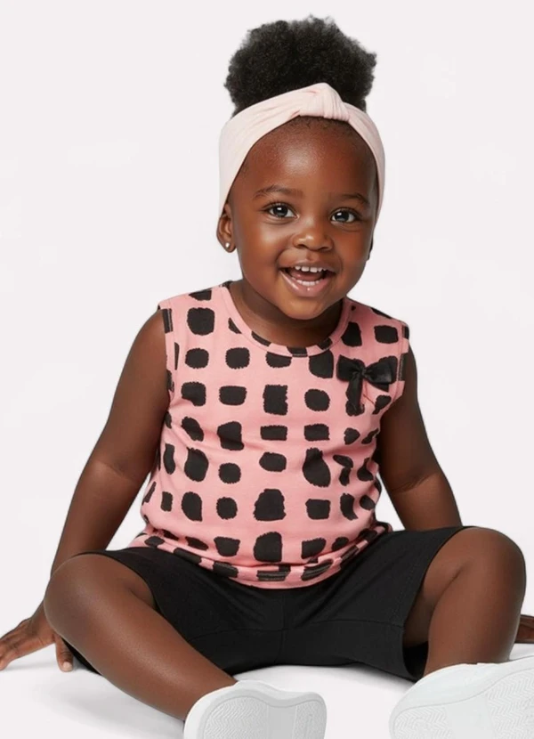 Kyly - Conjunto Infantil Menina Estampado Rosa