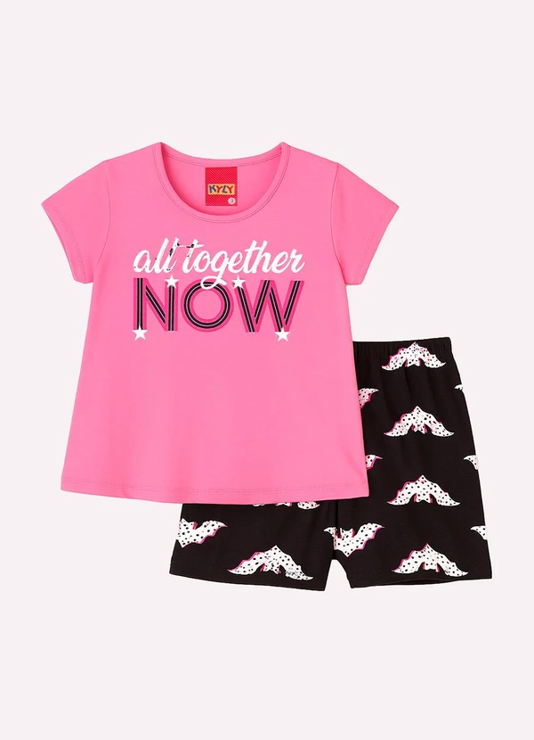 Kyly - Conjunto Infantil Menina Estampado Rosa