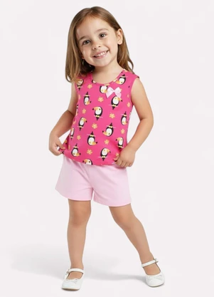 Kyly - Conjunto Infantil Menina Estampado Rosa - KYLY