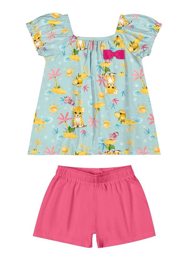 Kyly - Conjunto Infantil Menina Estampado Verde