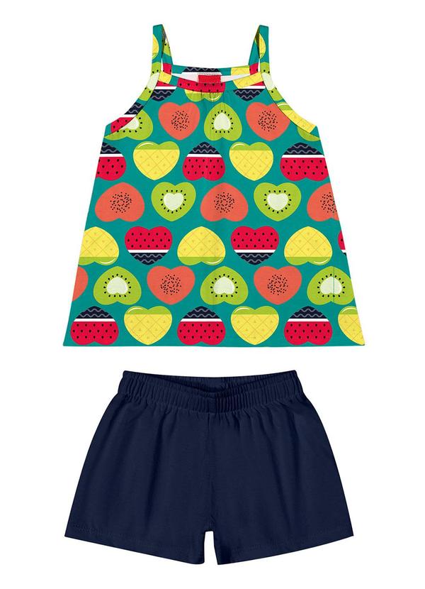 Kyly - Conjunto Infantil Menina Estampado Verde