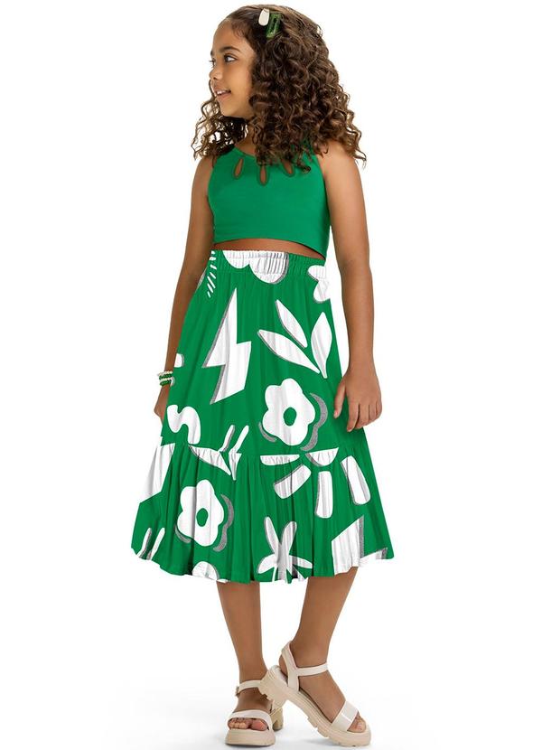 Kyly - Conjunto Infantil Menina Estampado Verde