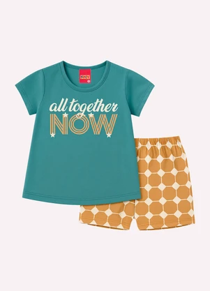 Kyly - Conjunto Infantil Menina Estampado Verde - KYLY