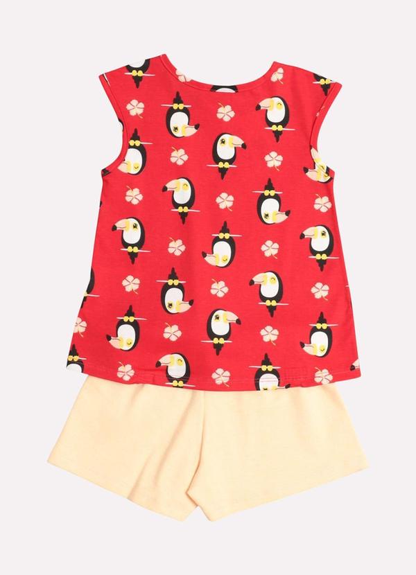 Kyly - Conjunto Infantil Menina Estampado Vermelho 1