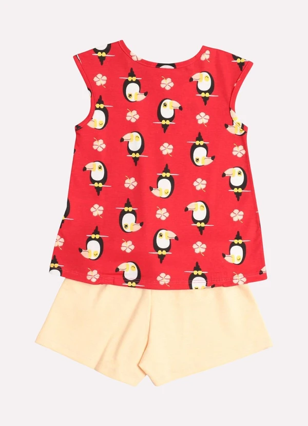 Kyly - Conjunto Infantil Menina Estampado Vermelho 3