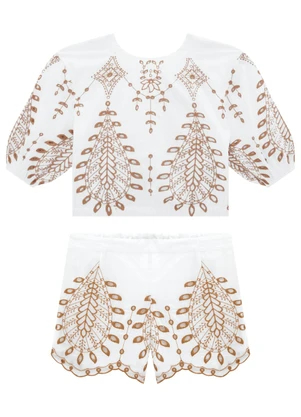 Milon - Conjunto Infantil Menina Festa Branco - MILON