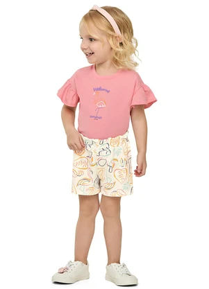 Elian - Conjunto Infantil Menina Flamingo Rosa - ELIAN