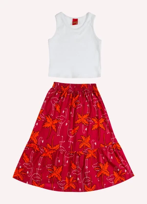 Kyly - Conjunto Infantil Menina Flamingos Branco - KYLY