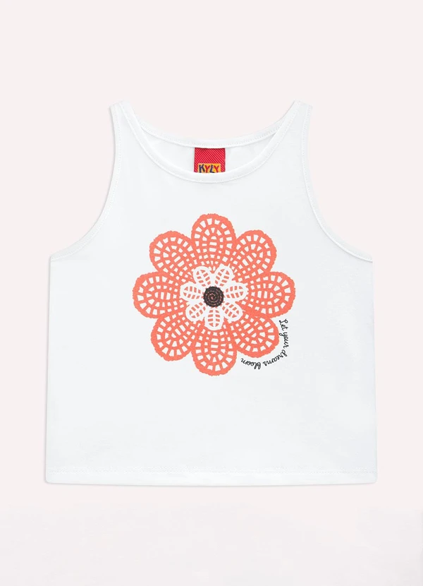 Kyly - Conjunto Infantil Menina Flor Branco 3
