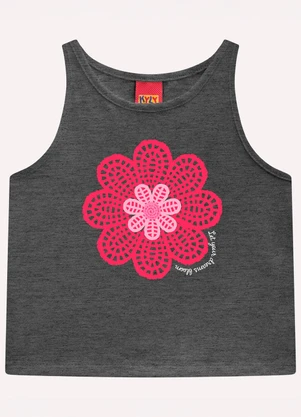 Kyly - Conjunto Infantil Menina Flor Cinza - KYLY
