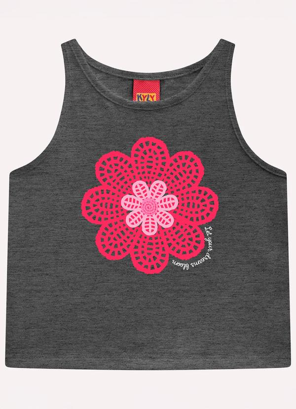 Kyly - Conjunto Infantil Menina Flor Cinza 2