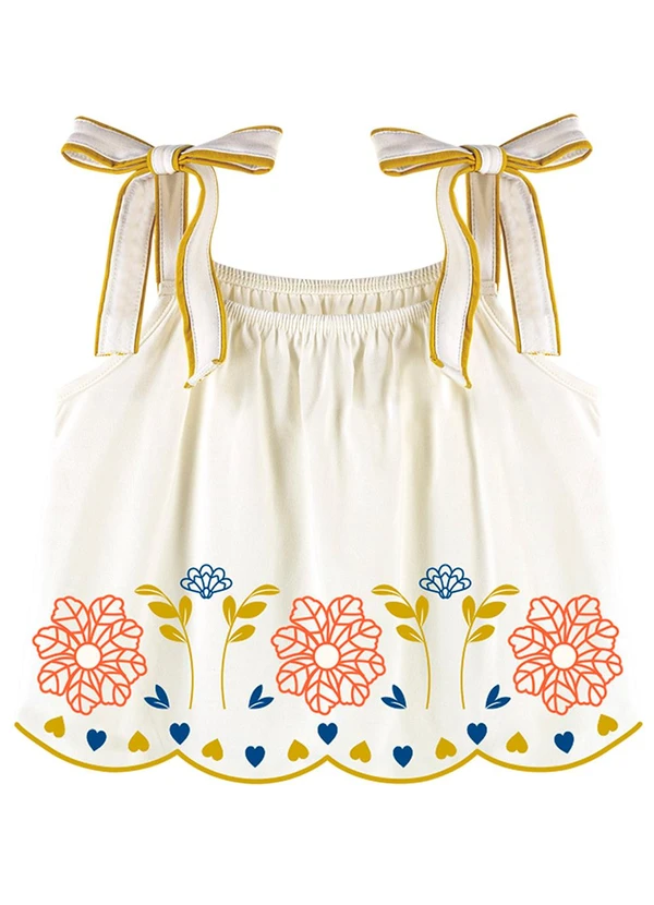 Nanai - Conjunto Infantil Menina Flor Off White 3