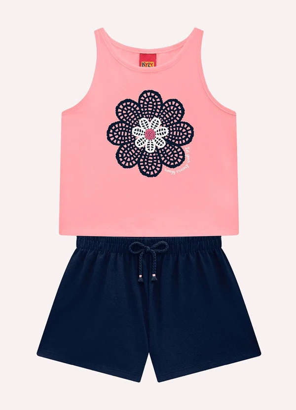 Kyly - Conjunto Infantil Menina Flor Rosa 1