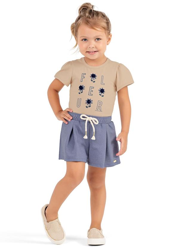 Colorittá - Conjunto Infantil Menina Floral Colorittá Bege