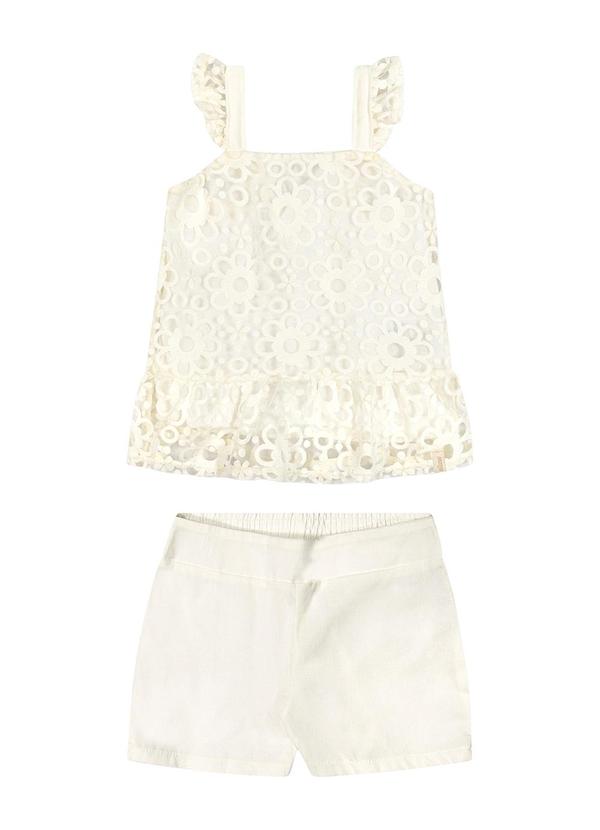 Elian - Conjunto Infantil Menina Floral Elian Bege