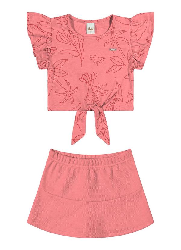 Elian - Conjunto Infantil Menina Floral Elian Rosa 1