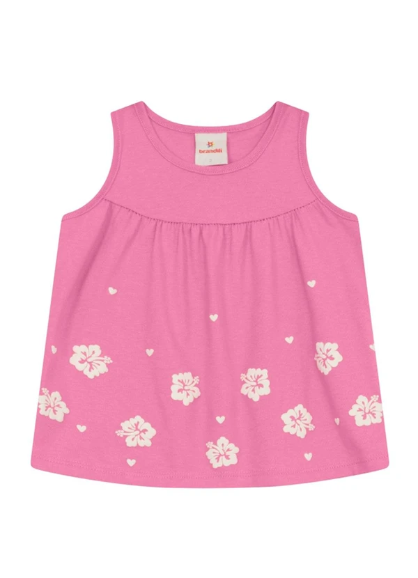 Brandili - Conjunto Infantil Menina Floral em Puff Rosa 2