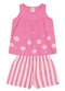 Brandili - Conjunto Infantil Menina Floral em Puff Verde - variação: Rosa