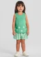 Brandili - Conjunto Infantil Menina Floral em Puff Verde - variação: Verde